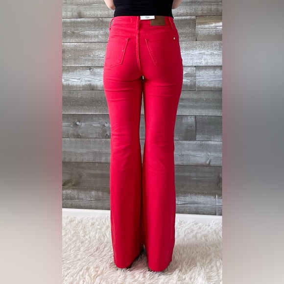 RESTOCK ALERT! judy blue high waist tummy control top red flares JB88833REG - Picture 2 of 12